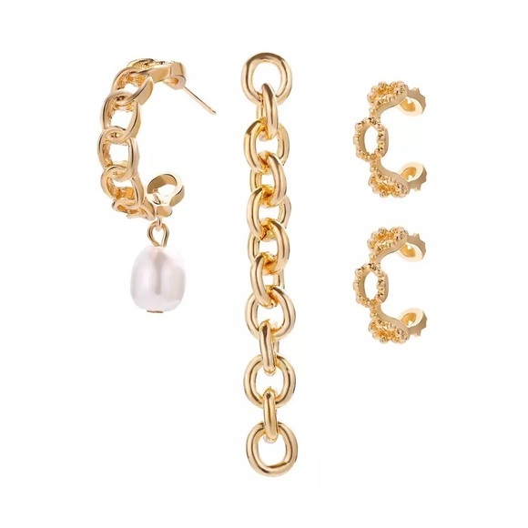 Pearl drop earring set - Picture 3 of 4